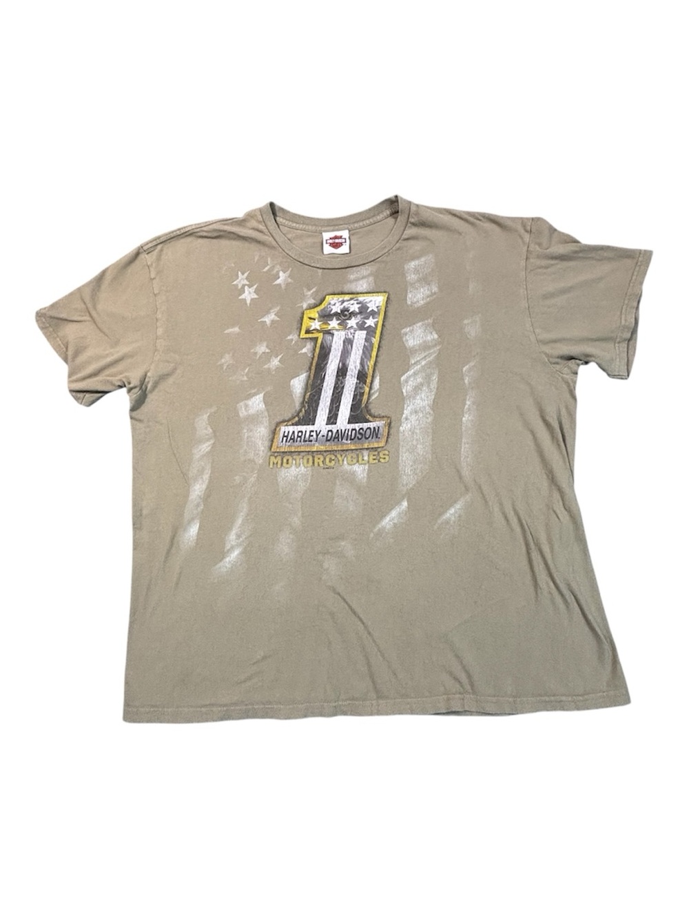 Harley Davidson Shirt XL Green Suburban Motors Thiensville WI Flag R.K. Stratman